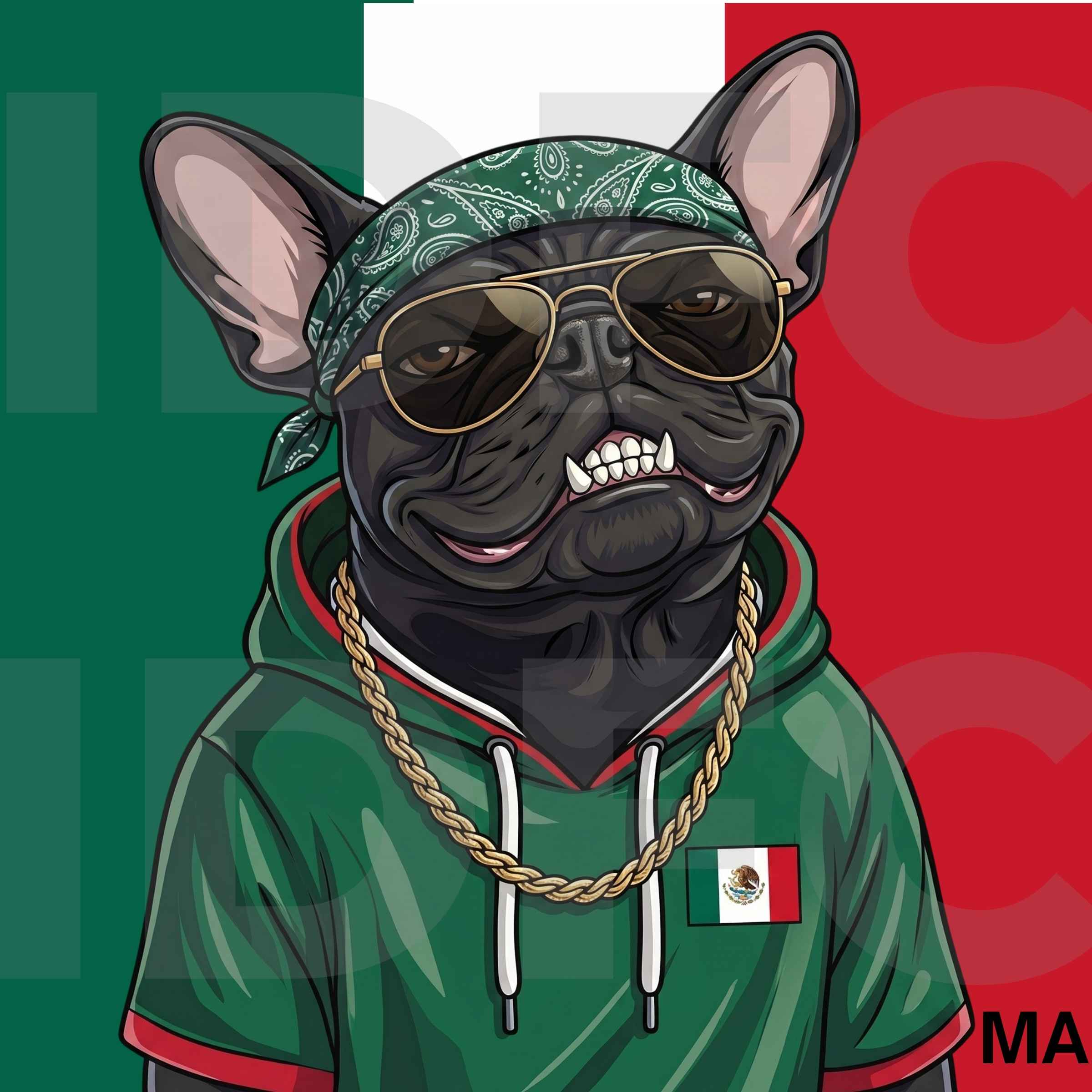 El Machín, a French bulldog in Mexico-inspired clothing